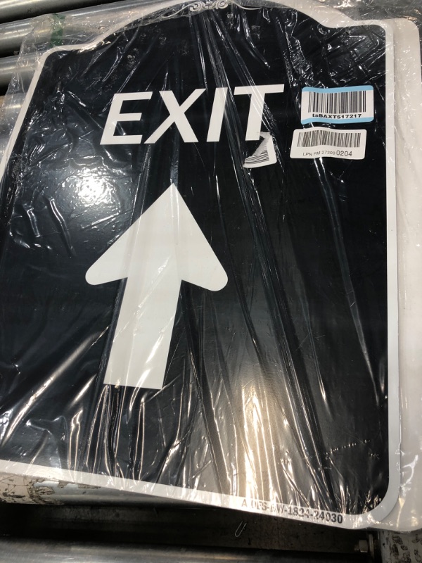 Photo 2 of SignMission Designer Series Sign - Exit Sign Exit with Up Arrow | Black & White 18" x 24" Heavy-Gauge Aluminum Architectural Sign | Protect Your Business & Municipality | Made in The USA