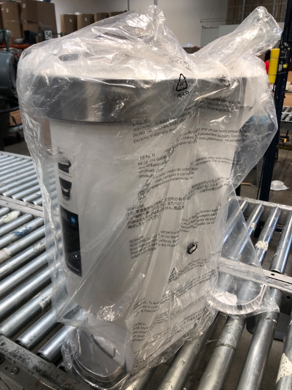 Photo 1 of simplehuman 40 Liter / 10.6 Gallon Slim Kitchen Step Trash Can with Liner Rim, 40L, White
