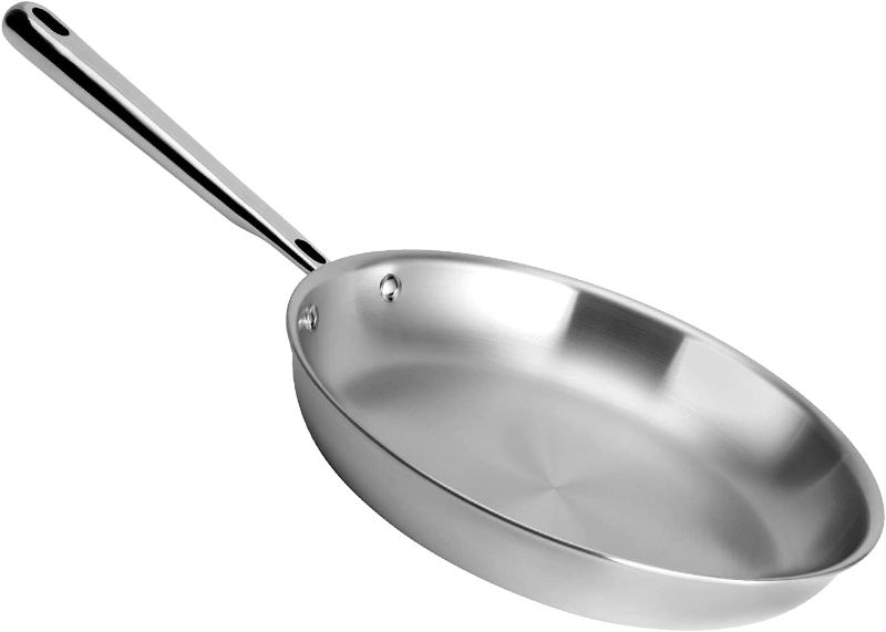 Photo 1 of 10 Inch Stainless Steel Frying Pan - 5 Ply Professional Cookware - Induction Compatible