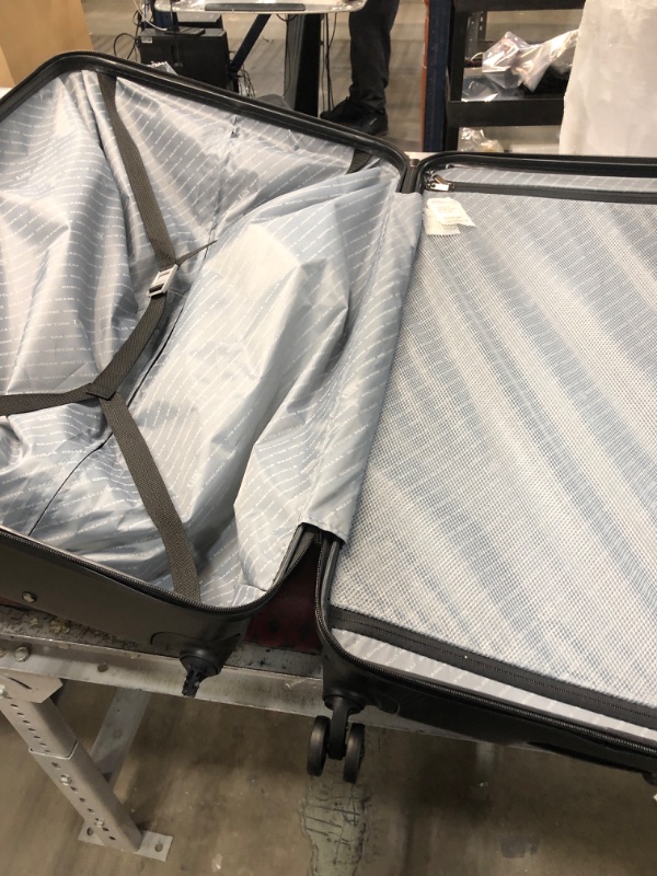 Photo 3 of *** DAMAGED SEE NOTES** U.S. Traveler Boren Polycarbonate Hardside Rugged Travel Suitcase Luggage with 8 Spinner Wheels, Aluminum Handle, Black, Checked-Large 30-Inch Checked-Large 30-Inch Black