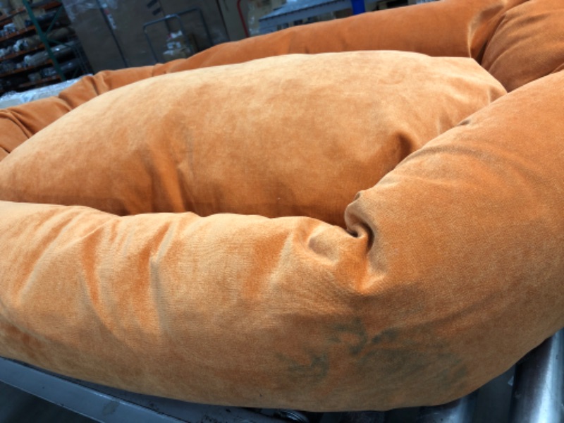 Photo 2 of 52 inch Orange Villa Collection Micro Velvet Bagel Dog Bed By Majestic Pet Products 