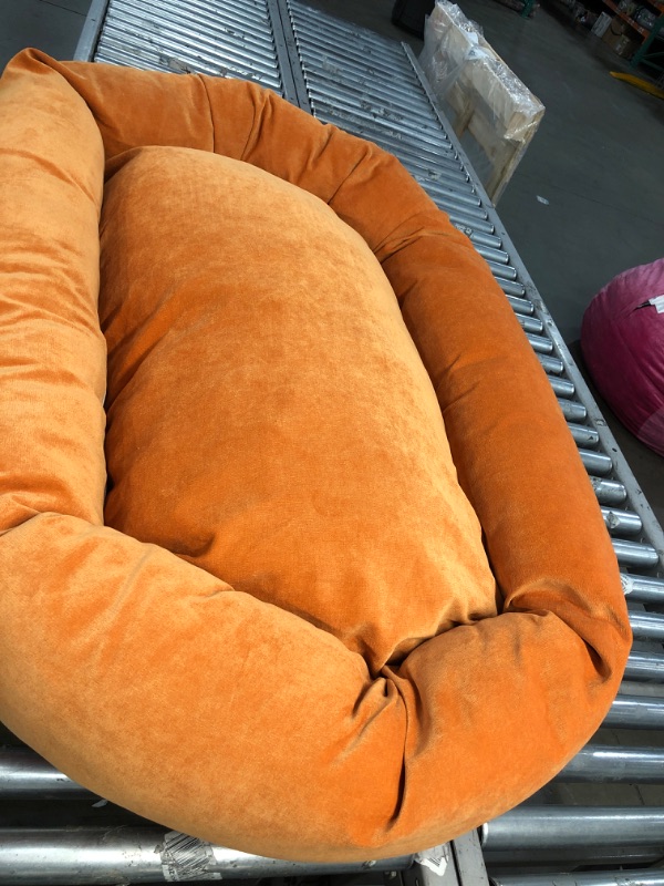 Photo 3 of 52 inch Orange Villa Collection Micro Velvet Bagel Dog Bed By Majestic Pet Products 