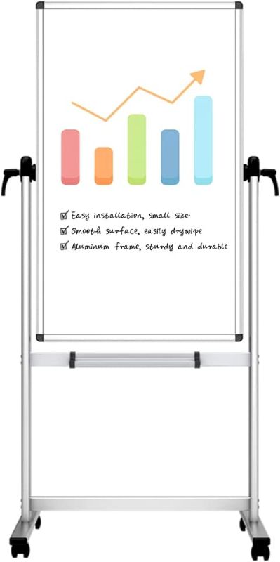 Photo 1 of 
VIZ-PRO Double-sided Magnetic Mobile Whiteboard,48 x 24 Inches, Portrait Orientation,Aluminium Frame and Stand
Color:White
Size:48 x 24 Inches