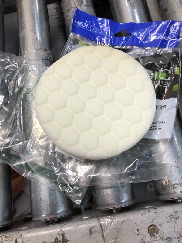 Photo 1 of Chemical Guys BUFX_104_HEX5 Hex-Logic Light-Medium Polishing Pad, White, 5.5" Pad Made for 5" Backing Plates, 1 Pad Included 5.5 Inch Light-Medium Polishing Pad