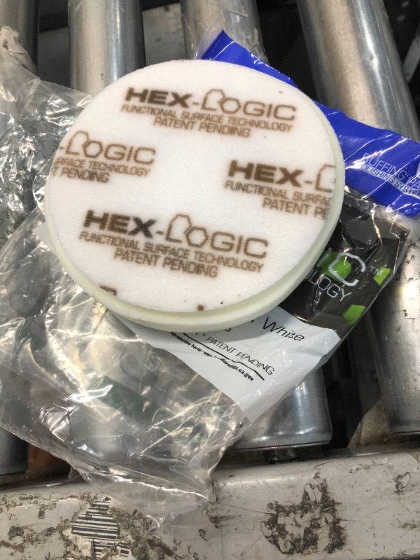 Photo 2 of Chemical Guys BUFX_104_HEX5 Hex-Logic Light-Medium Polishing Pad, White, 5.5" Pad Made for 5" Backing Plates, 1 Pad Included 5.5 Inch Light-Medium Polishing Pad