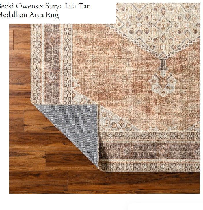 Photo 2 of SURYA Becki Owens x Elle Medallion Area Rug, 6'7" x 9', Light Grey
