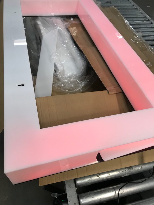 Photo 1 of VEVOR LED Lighted Liquor Bottle Display, Square 48 Inches, Supports USB,Illuminated Home Bar Shelf w/RF Remote & App Control 7 Static Colors 1-4 H Timing, Acrylic Wall-Mounted Shelf for 24 Bottles