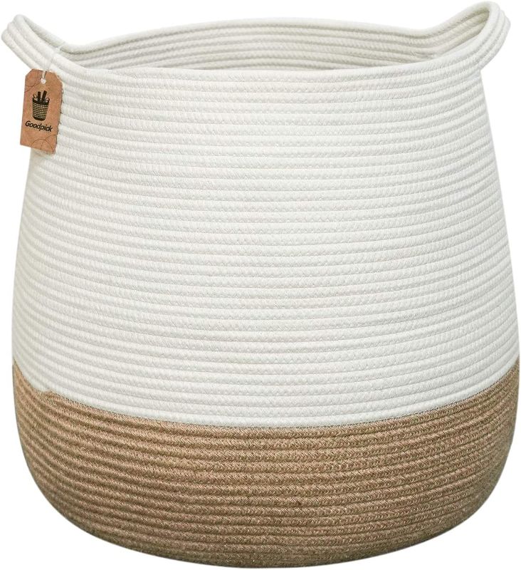 Photo 1 of 
Goodpick Large Woven Laundry Basket, Boho Laundry Basket for home decor, Round Blanket Basket for Living Room, Jute Decorative Basket with Handles for...
Color: Farmhouse
Size: 30" Round x 14.9 inches