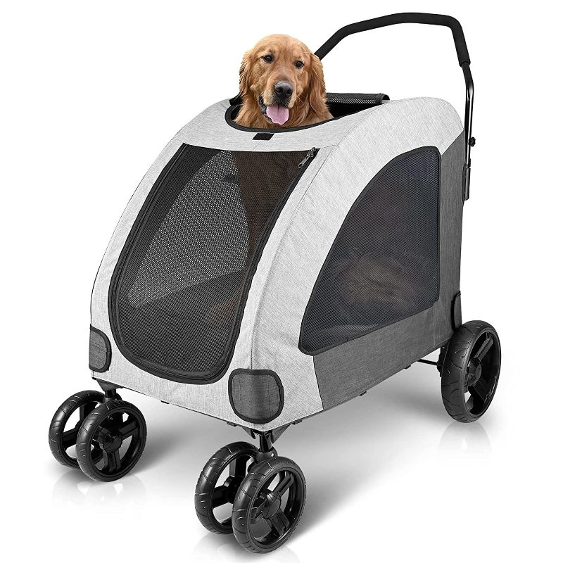 Photo 1 of 
Petbobi Dog Stroller for Large Pet Jogger Stroller for 2 Dogs Breathable Animal Stroller with 4 Wheel and Storage Space Pet Can Easily Walk in/Out Travel up...
Size:up to 120 Pound
Color: Grey