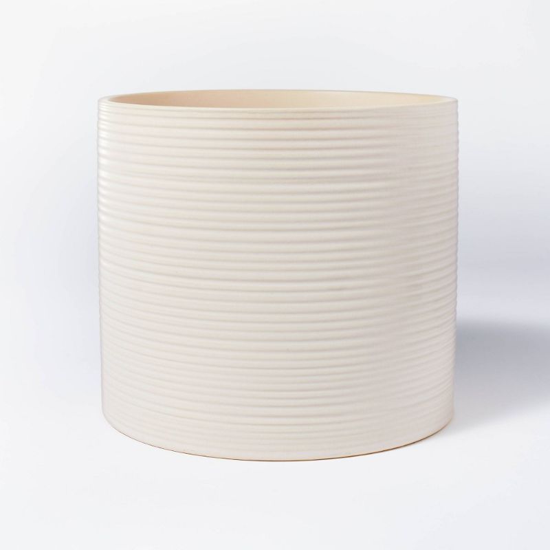 Photo 1 of 7" X 8" Textured Ceramic Vase Off White - Threshold™ Designed with Studio McGee
