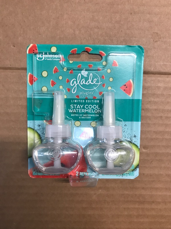 Photo 2 of 2PK-Glade PlugIns Scented Oil Air Freshener Refills - Stay Cool Watermelon - 1.34oz/2ct