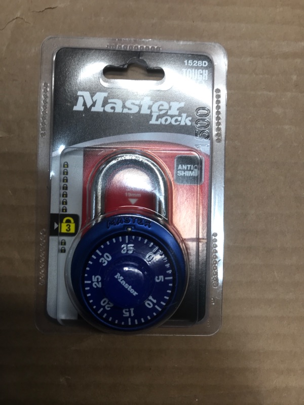 Photo 1 of 1-7/8in (48mm) Wide Combination Dial Padlock with Aluminum Cover; Blue
