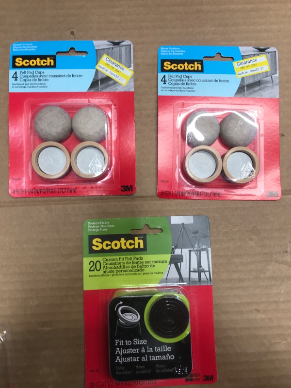 Photo 1 of 3PK SCOTCH HOME FIT FELT PADS/CLIPS 