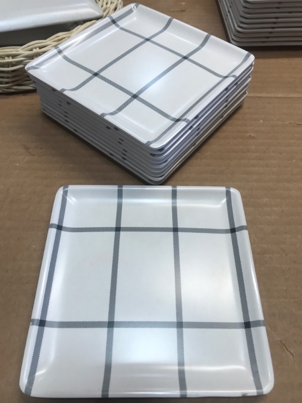 Photo 1 of 10PK- MINI SQAURE GREY PATTERN KITCHEN PLATES