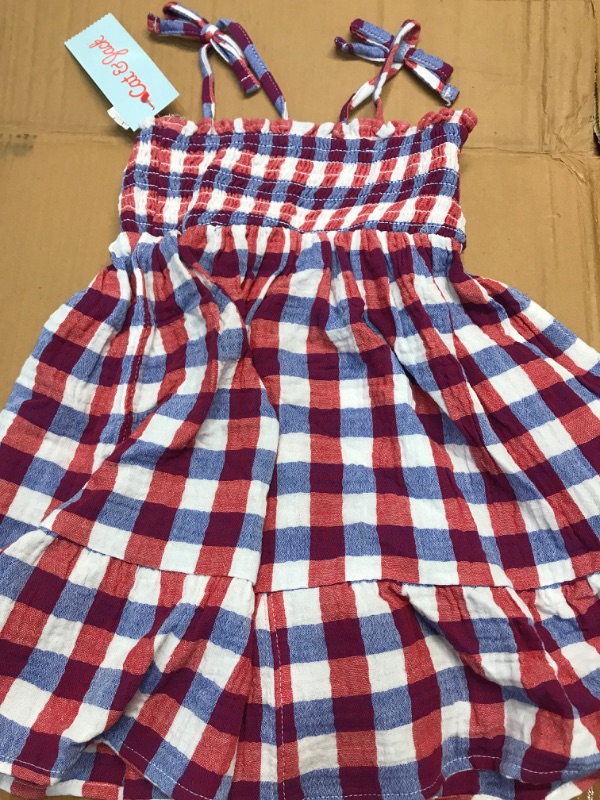 Photo 2 of **3T**Toddler Girls' Plaid Smocked Tank Top Dress - Cat & Jack™ Red/Blue