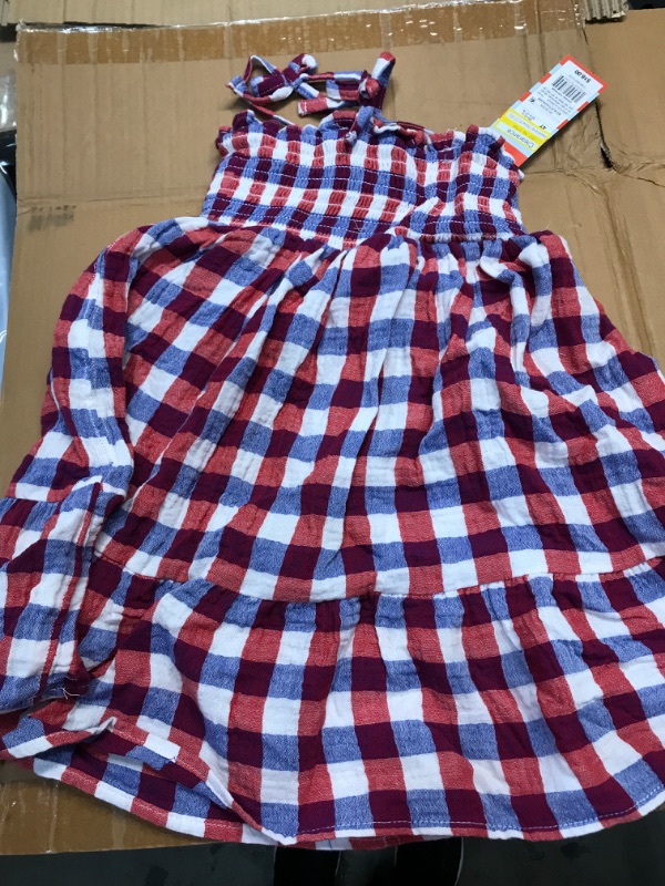 Photo 2 of **4T**Toddler Girls' Plaid Smocked Tank Top Dress - Cat & Jack™ Red/Blue