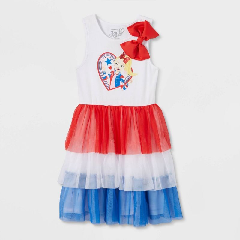 Photo 1 of **7/8**Girls' JoJo Siwa Aericana Tutu Dress - Red/White/Blue