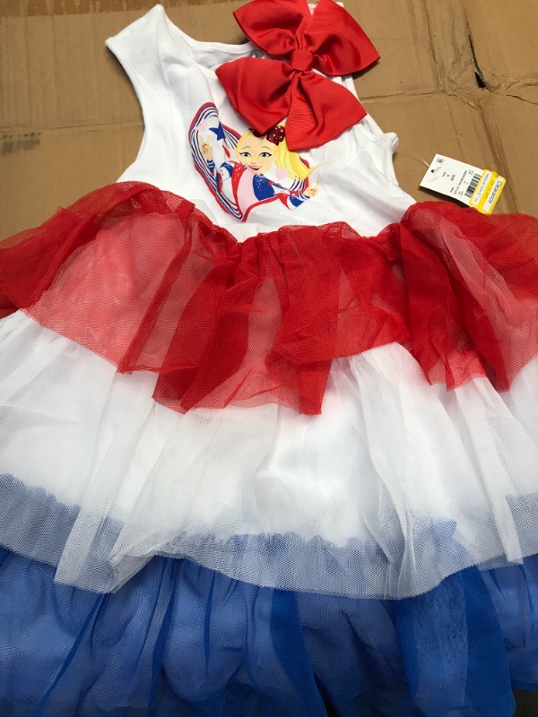 Photo 1 of **6/6X**Girls' JoJo Siwa Aericana Tutu Dress - Red/White/Blue