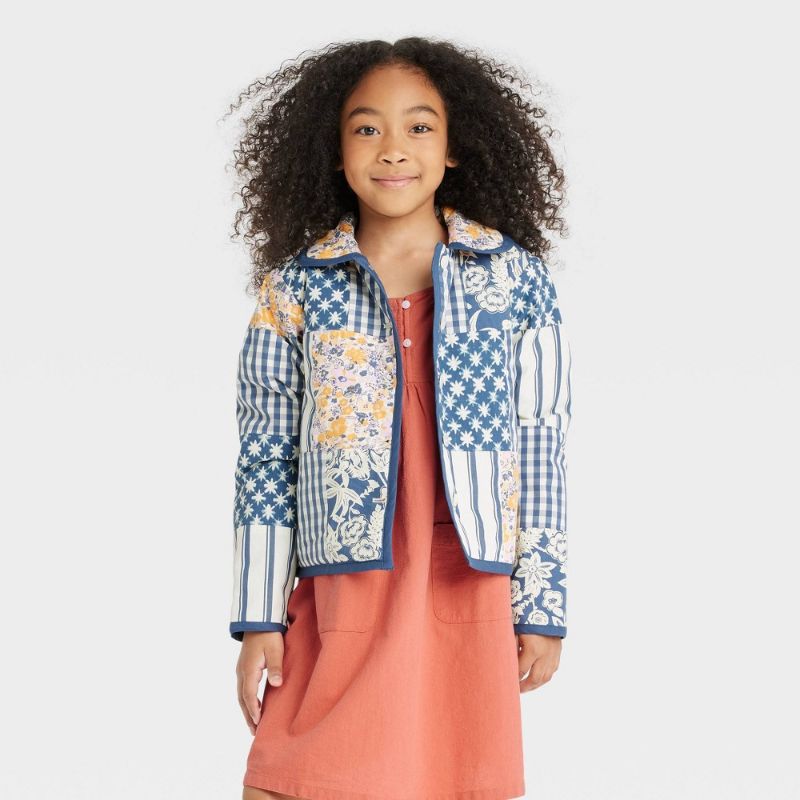 Photo 1 of **7/8**Girls' Patchwork Quilted Jacket - Cat & Jack™