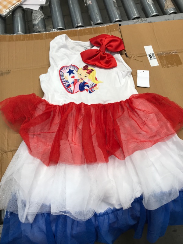 Photo 2 of Girs' JoJo Siwa Americana Tutu Dress - Red/White/Bue