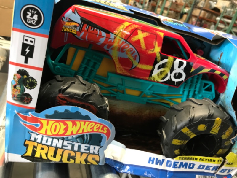 Photo 2 of ?Hot Wheels RC Monster Trucks 1:15 Scale HW Demo Derby, 1 Remote-Control Toy Truck with Terrain Action Tires, Toy for Kids 4 Years Old & Older HW DEMO DERBY RC