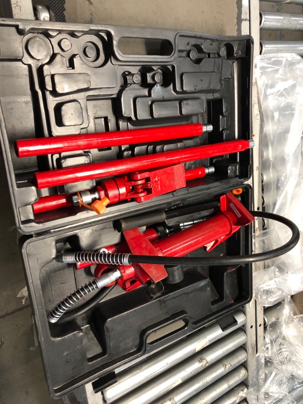 Photo 2 of BIG RED T70401S Torin Portable Hydraulic Ram: Auto Body Frame Repair Kit with Blow Mold Carrying Storage Case, 4 Ton (8,000 lb) Capacity, Red