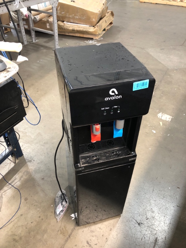 Photo 2 of Avalon A6BLWTRCLRBLK Touchless Bottom Loading Cooler Dispenser-Hot & Cold Water, Child Safety Lock, Innovative Slim Design, Holds 3 or 5 Gallon Bottles-UL/Energy Star Approved-Black
