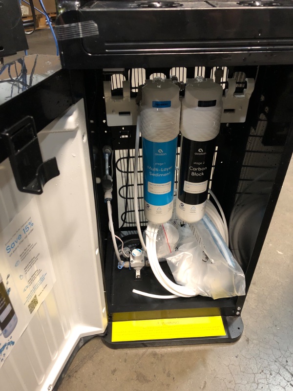 Photo 1 of Avalon A6BLWTRCLRBLK Touchless Bottom Loading Cooler Dispenser-Hot & Cold Water, Child Safety Lock, Innovative Slim Design, Holds 3 or 5 Gallon Bottles-UL/Energy Star Approved-Black
