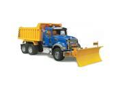 Photo 1 of Bruder - MACK Granite Dump Truck with Snow Plow Blade
