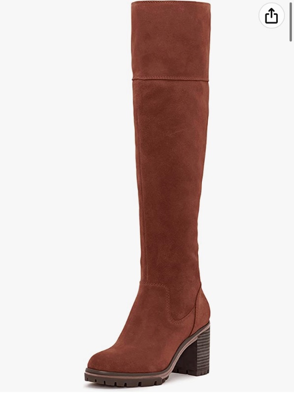 Photo 1 of Coutgo Womens Lug Sole Knee High Boots Round Toe Platform Chunky Heel Over the Knee Booties 6