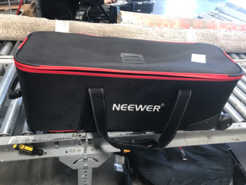 Photo 2 of Neewer Photo Studio Equipment Trolley Carry Bag 30"x11"x11"/77x28x27cm with Straps Padded Compartment Wheel, Handle for Light Stand, Tripod, Strobe Light, Umbrella, Photo Studio and Other Accessories