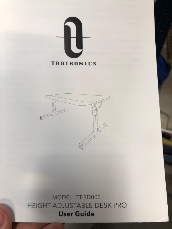 Photo 2 of Taotronics Height-Adjustable Desk Pro, Grey- 13"x24" Model: TT-SD003