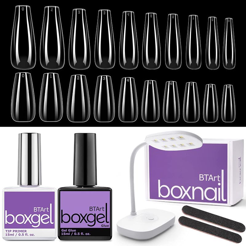 Photo 1 of BTArtbox Gel Nail Kit - Gel Glue & Tip Primer, Coffin Nails, Nail Lamp Nail File Acrylic Nail Kit for DIY Nail Art
