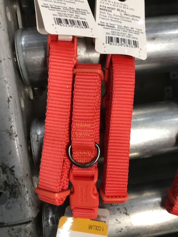 Photo 2 of  3  pack Basic Dog Adjustable Collar - Tomato Red - S - Boots &#38; Barkley&#8482;