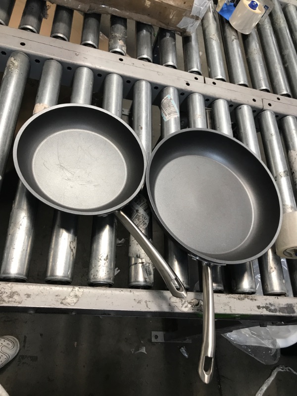 Photo 1 of Anolon Accolade Forged Hard Anodized Nonstick Frying Pans / Skillet Set, 10 Inch and 12 Inch - Moonstone Gray 10 Inch and 12 Inch Gray