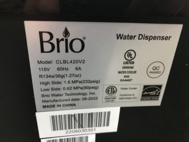 Photo 1 of Brio Bottom Loading Water Cooler Water Dispenser – Essential Series - 3 Temperature Settings - Hot, Cold & Cool Water - UL/Energy Star Approved