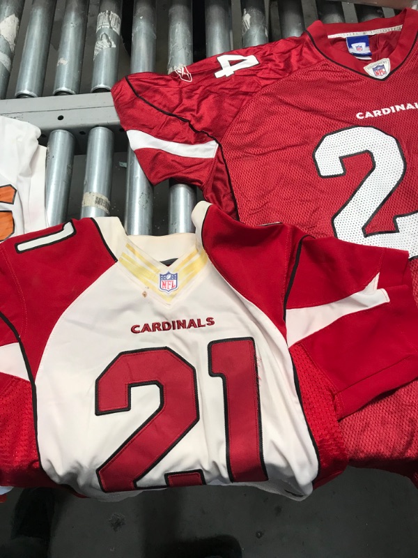 Photo 2 of 5 pack **USED** AZ Cardinal xl-xxl Jersey Bundle 7 Leinart, 24 Wilson, 21 Peterson, and Suns Jersey Bundle 