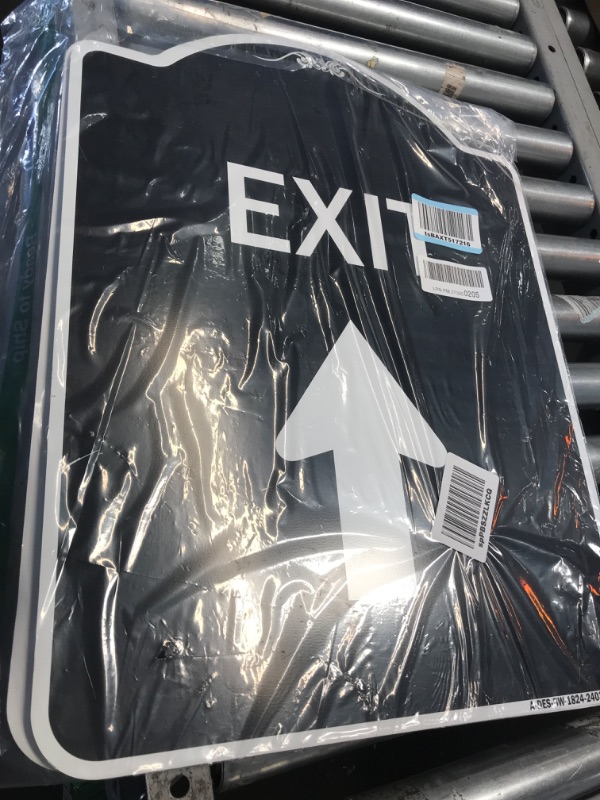 Photo 2 of SignMission Designer Series Sign - Exit Sign Exit with Up Arrow | Black & White 18" x 24" Heavy-Gauge Aluminum Architectural Sign | Protect Your Business & Municipality | Made in The USA