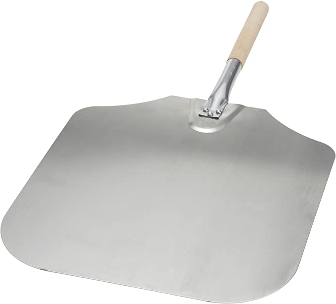 Photo 1 of 16-Inch x 18-Inch Aluminum Pizza Peel with Wood Handle