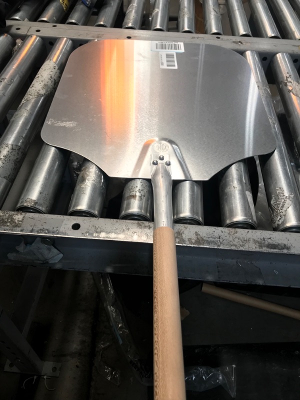 Photo 1 of 16-Inch x 18-Inch Aluminum Pizza Peel with Wood Handle