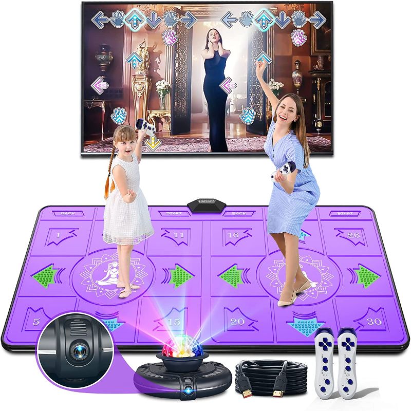 Photo 1 of HAPHOM Dance Mat for TV, Wireless Musical Electronic Dance Mats with HDMI Interface, Double User Dance Pad Non-Slip with HD Camera Host, Dancing Mat for Kids and Adults, Gift for Girls & Boys
