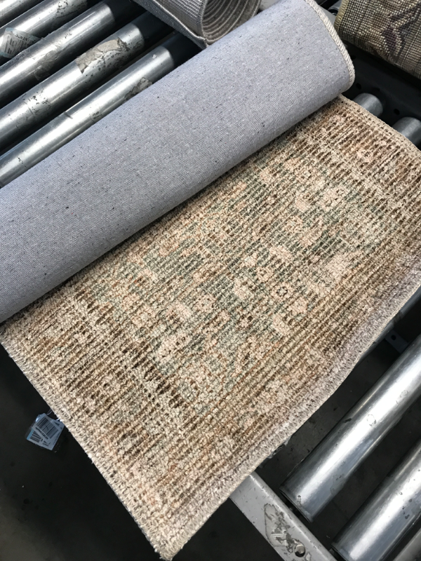 Photo 1 of  2 pack Angela Rose x Loloi Aubrey Collection AUB-04 Sage / Bark, Traditional 2'-0" x 5'-0" Accent Rug Sage / Bark 2'-0" x 5'-0" and 3'10"x2'6" Tan floral  Area Rug 
