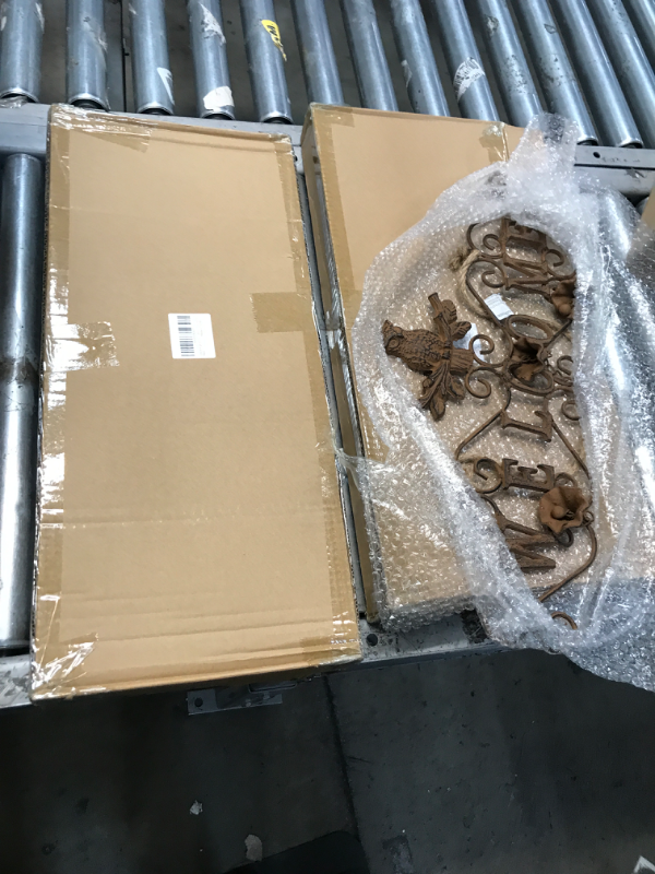 Photo 1 of Welcome Sign for Front Door, Rustic Owl Metal Welcome Sign, Indoor and Outdoor Metal Wall Art, Hanging Wall Art Door Decor with Bells, Metal Wall Decor for Outside Garden Porch - 22.56” x 14” 2 pack 