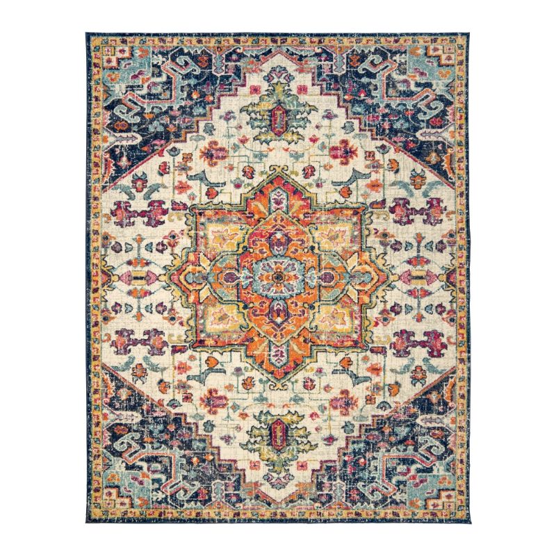 Photo 1 of Gertmenian & Sons Scanda Tyrella Multi-Colored 9 Ft. X 12 Ft. Center Medallion Indoor Area Rug
