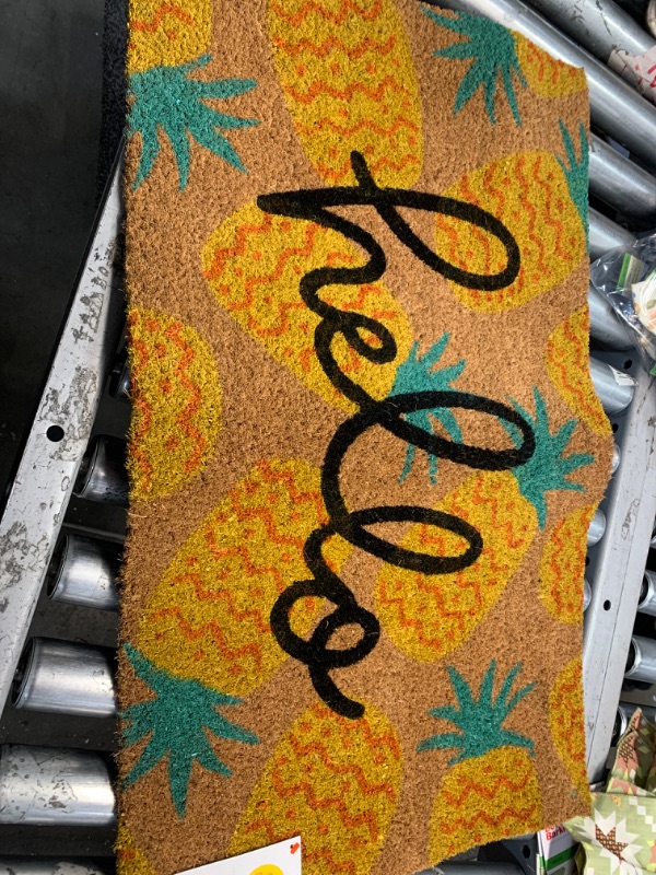 Photo 2 of 16x26 Hello Pineapples Doormat Yellow - Sun Squad