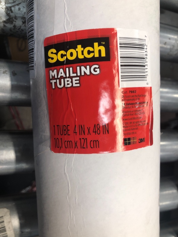 Photo 1 of Scotch Mailing Tube, 1 Tube, 4 in x 48 in, Perfect Protection for Mailing and Storing Rolled Items, White (7982) 4 x 48 Inches