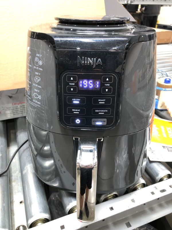 Photo 2 of NINJA AF101 AIR FRYER THAT CRISPS, ROASTS, REHEATS, & DEHYDRATES, FOR QUICK, EASY MEALS, 4 QUART CAPACITY, & HIGH GLOSS FINISH, BLACK/GREY 4 QUARTS
