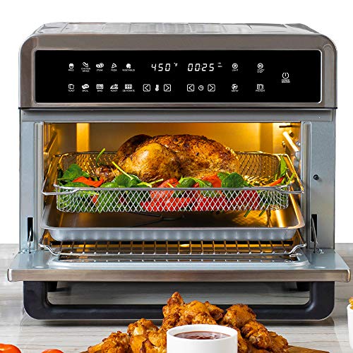 Photo 1 of ARIA ALL-IN-1 PREMIUM 30 QT. STAINLESS STEEL TOUCHSCREEN AIR FRYER TOASTER OVEN WITH RECIPE BOOK
