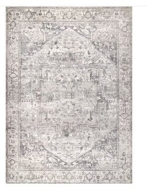 Photo 1 of **USED** nuLOOM Revel 5 x 8 Grey Indoor Medallion Machine Washable Area Rug