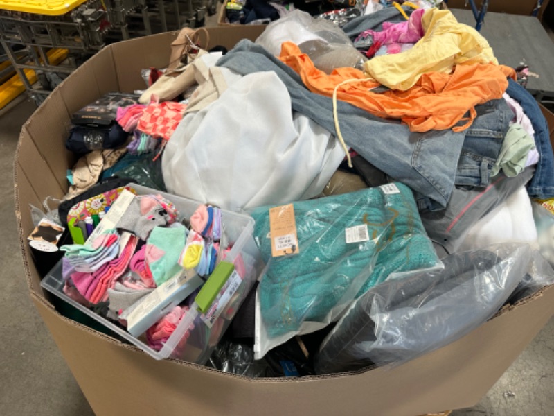 Photo 1 of **NONREFUNDABLE-SOLD AS IS**
**Pallet of assorted clothing, men, woman and children's. Assorted sizing and styles.**